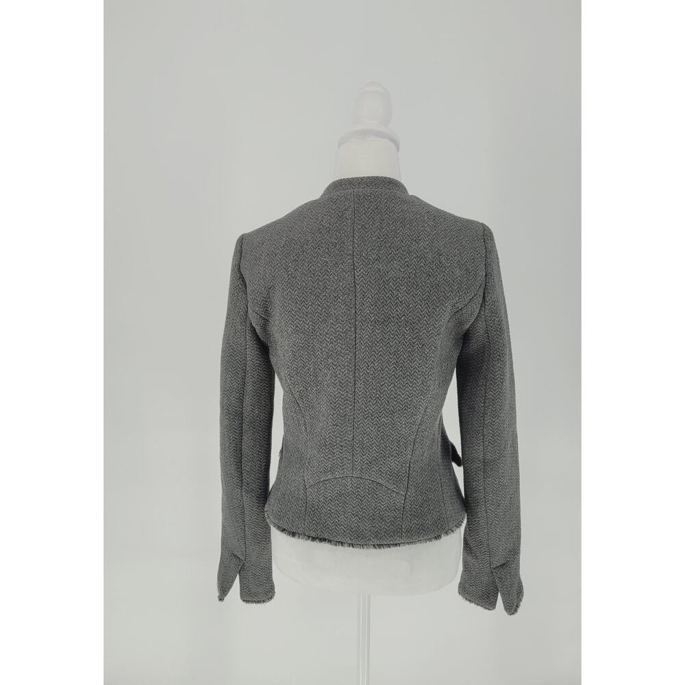 ZARA Trafaluc Outerwear Womens Gray Wool Blend Moto Biker Cropped Jacket Size M - Picture 6 of 10